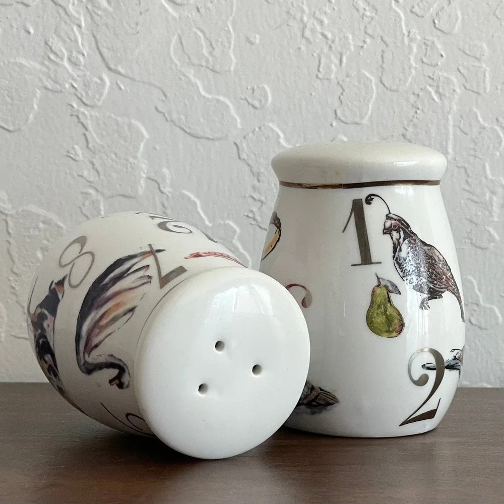 Better Homes & Garden Salt & Pepper‎ Shakers Numbers Animals Motif Cottage Retro